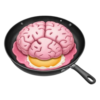 Brain in a frying pan sticker