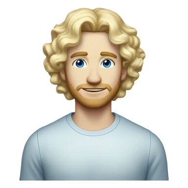 full body light curl blonde 30yo man blue eyed pale skin sticker