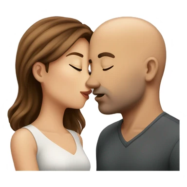 Bald man kissing brown haired girl sticker