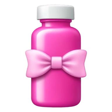 Pink pill bottle with bow sticker