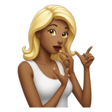 woman blowing kiss sticker