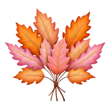 pastel autumn leaf bouquet pink orange sticker