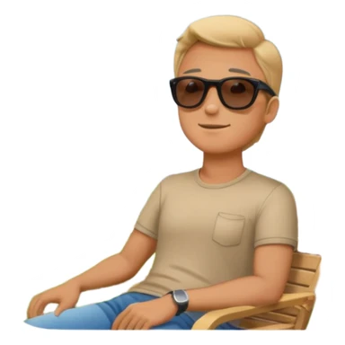 Guy relaxing in park facing the sky sticker