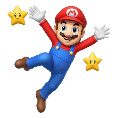 Super Mario jumping with a power-up sticker