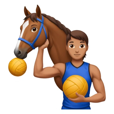 volleyball player, horse, with volleyball ball sticker