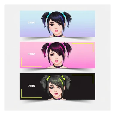 emo banner, cute, expressive, minimal, variation 3 sticker