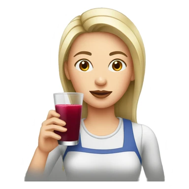  woman drinking beet juice sticker