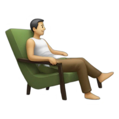 Homme sur une chaise sticker