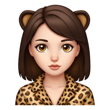 Brunette girl dressed in leopard sticker