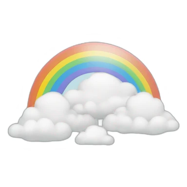 Arc en ciel avec nuages sticker