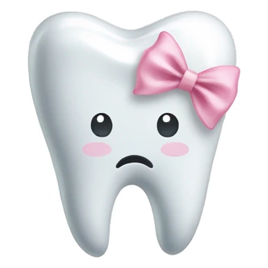 Simple tooth with a light pink bow sticker