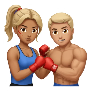 woman fighting man sticker