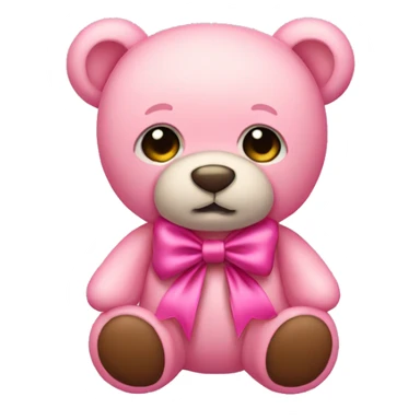 pink bow teddy bear solo sticker