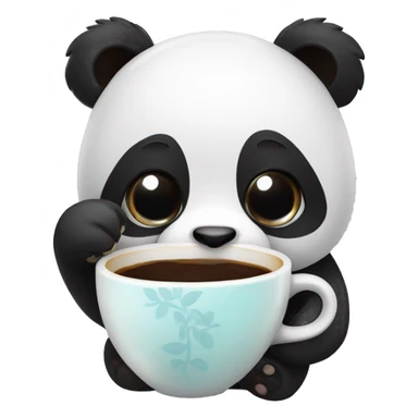 Panda with a cup of coffiee sticker