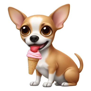 Chihuahua eating ice cream  sticker