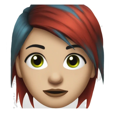 Female punk,red short hair blue green eyes sticker