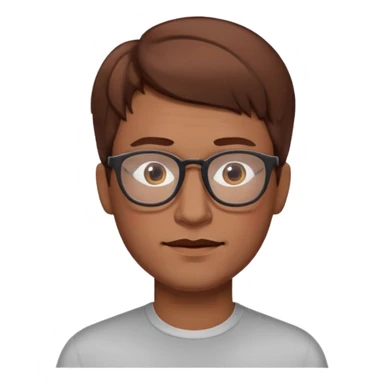 slightly elongated face of a man with red glasses and a big set of brown hair, variation 2 sticker