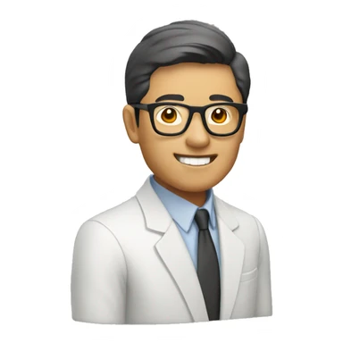 Asian man with clubmaster glass sticker