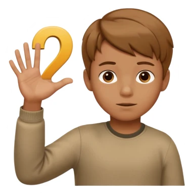 A boy shrugging with the number 6 over one hand and the number 7 over the other  sticker