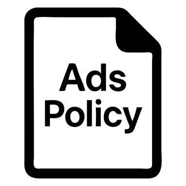 A document with "Ads policy" written on the cover page sticker
