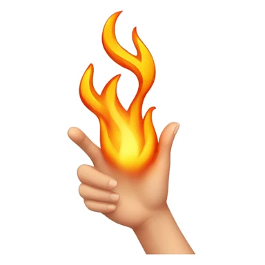 female hand wielding flame sticker
