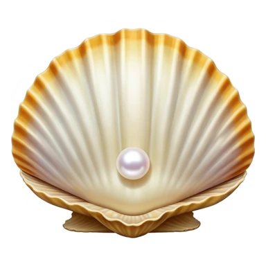 Clam shell with pearl sticker