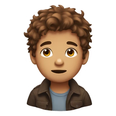 bear boy with messy brown hair  sticker