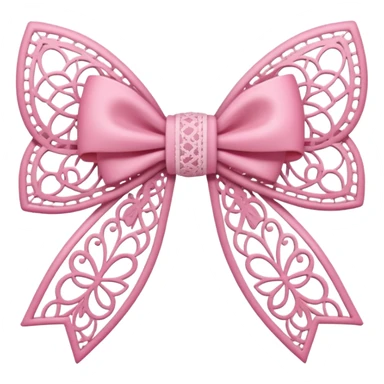 white LITTLE pink lace bow sticker