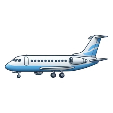 aeroplane hand-drawn side view icon, black background white outline sticker