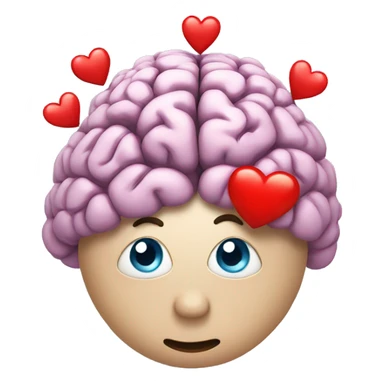 brain with a 3 heart crown sticker