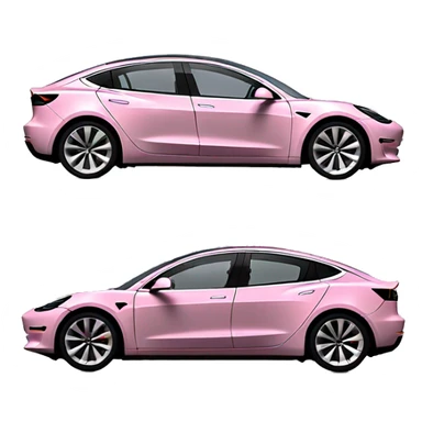 Pink Tesla model 3 side view sticker