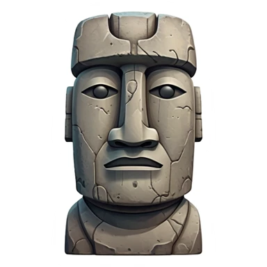 Moai Emoji With the rock face sticker