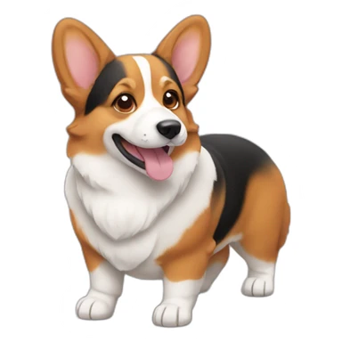 tri-color corgi sticker