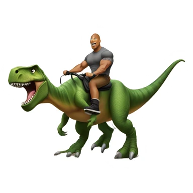 Dwayne The Rock Johnson Riding a dinosaur sticker