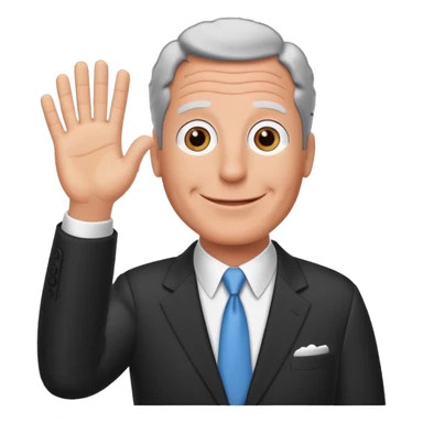 Create an emoji of Epstein waving to the camera in Family Guy style sticker