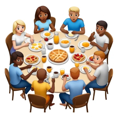 gente desayunando en una mesa grande sticker