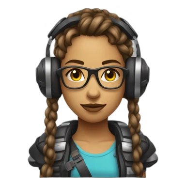 Gamer musicien sauvage futuriste fille sticker