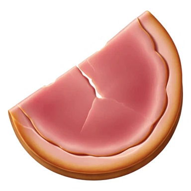 single round slice of ham, pink sticker