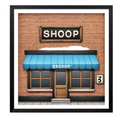 shop with the work shop in the sign sticker