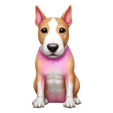 Pink ombre full-body bull terrier with glitter sticker