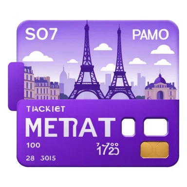 Parisien metro purple ticket  sticker