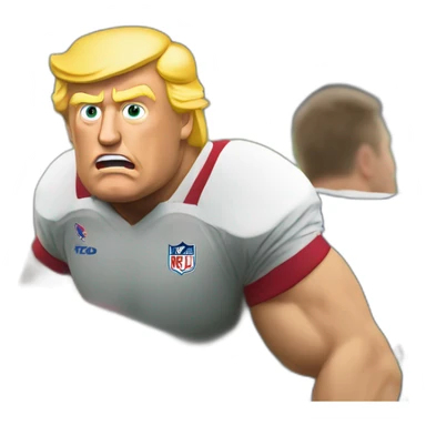 Donald Trump en train de faire du rugby sticker
