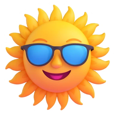 smiling sun with sunglasses sticker