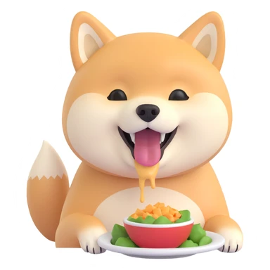 shiba inu, eating sticker
