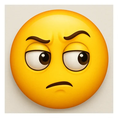 yellow face emoji with dramatic side glance sticker