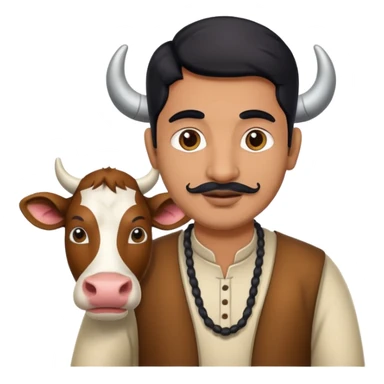 Indian man withg cow sticker