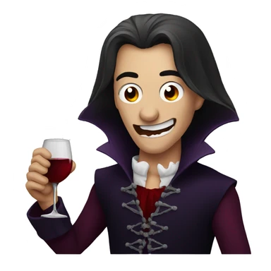 vampire drinking wine sticker