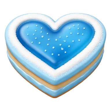 Realistic shortbread cookie in the shape of a heart with Carolina Blue color jelly middle filling and sprinkled powder sugar on top. sticker