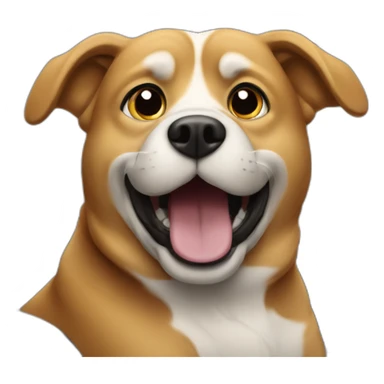 dog driving a convertible mercedes with open mouth sticker