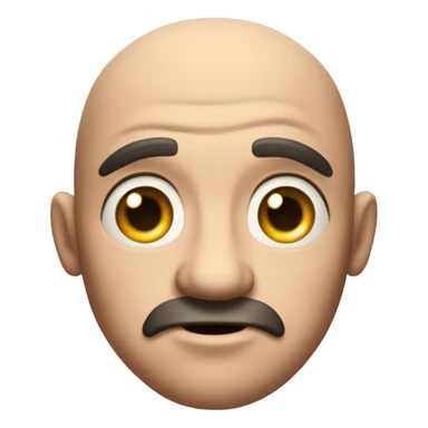 The character "Heavy" from the game tf2 as an emoji. VERY in the style of emojis, just his face sticker